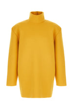Yellow Solid Turtle Neck Sweater 1