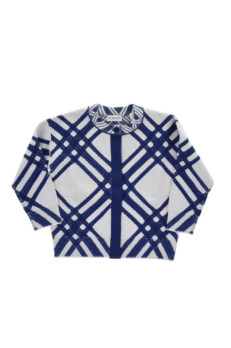 Girls Blue Checks Sweater 1