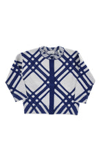 Girls Blue Checks Sweater 1