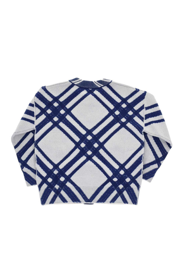 Girls Blue Checks Sweater 2