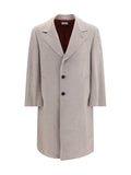 Light Beige Notched Lapel Coat 1
