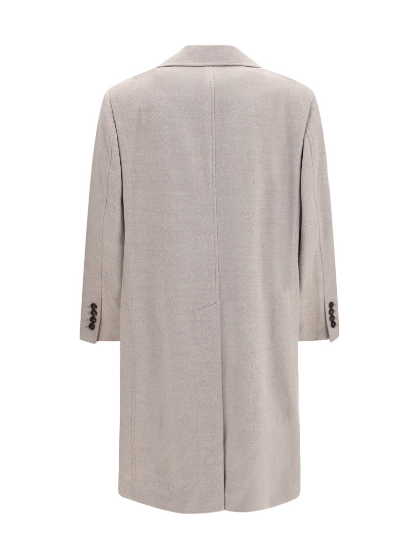 Light Beige Notched Lapel Coat 2