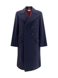 Navy Blue Peaked Lapel Coat 1
