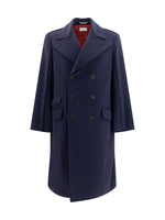 Navy Blue Peaked Lapel Coat 1