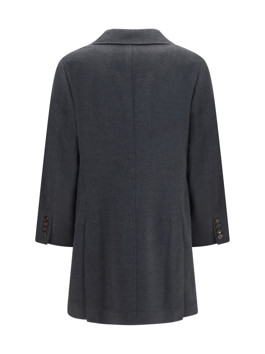 Dark Grey Notched Lapel Coat 2