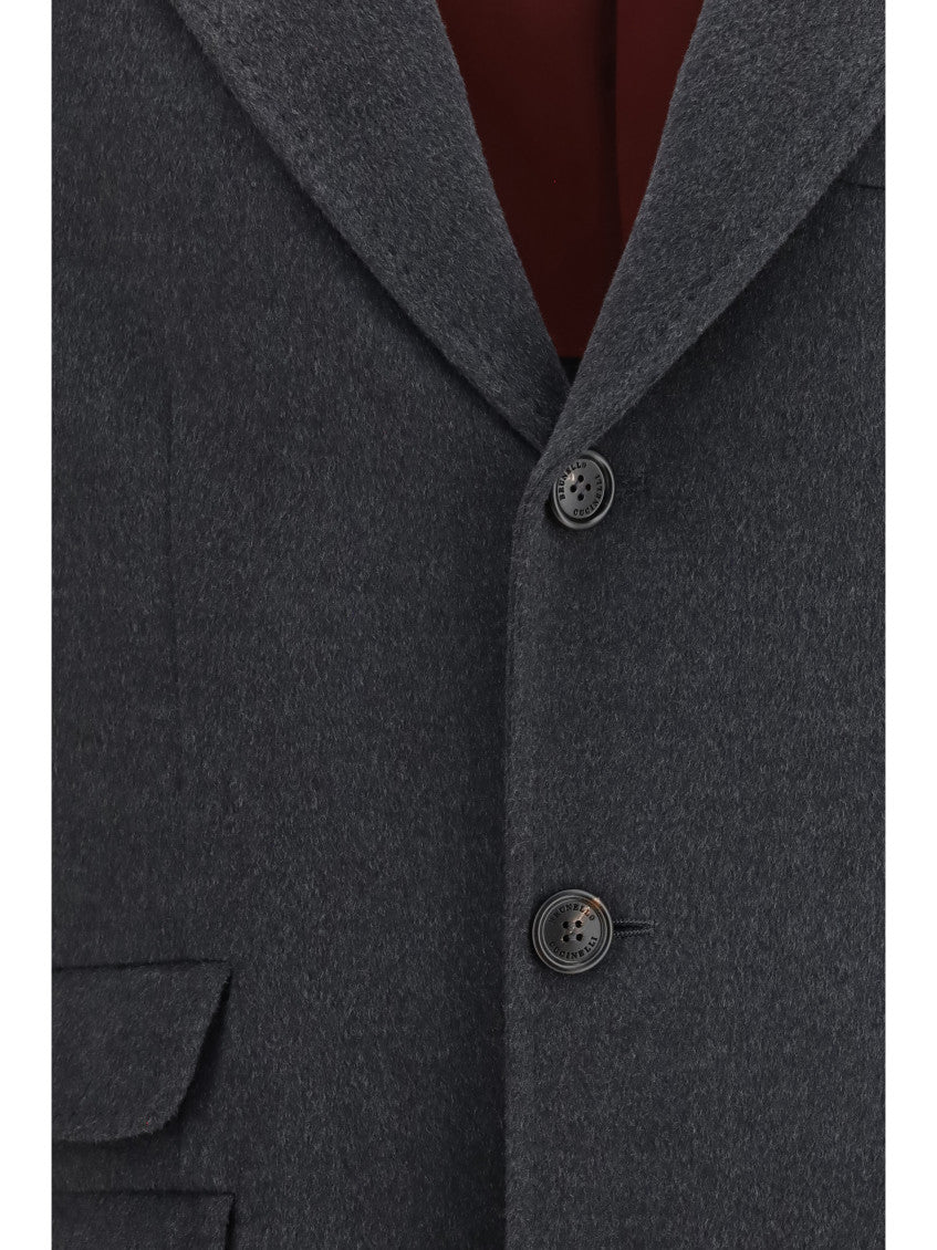 Dark Grey Notched Lapel Coat 3