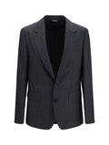 Dark Grey Notched Lapel Blazer 1