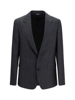 Dark Grey Notched Lapel Blazer 1