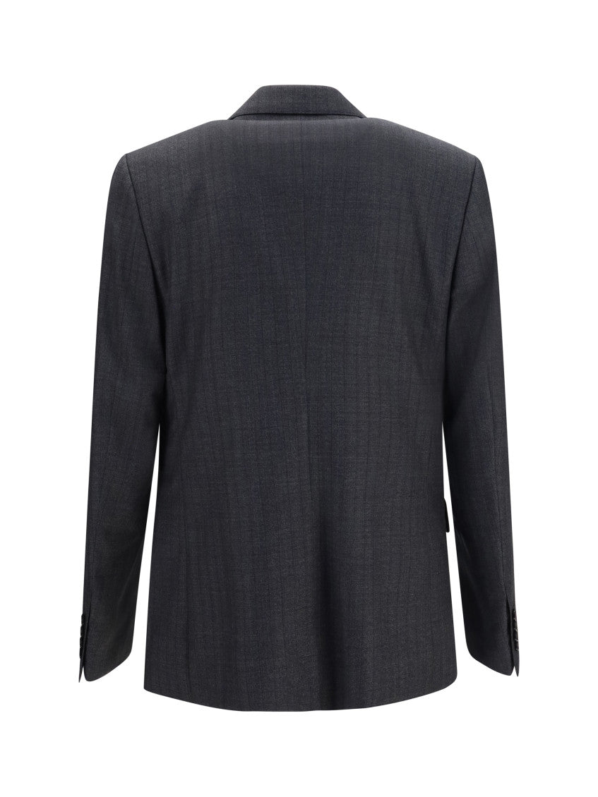 Dark Grey Notched Lapel Blazer 2