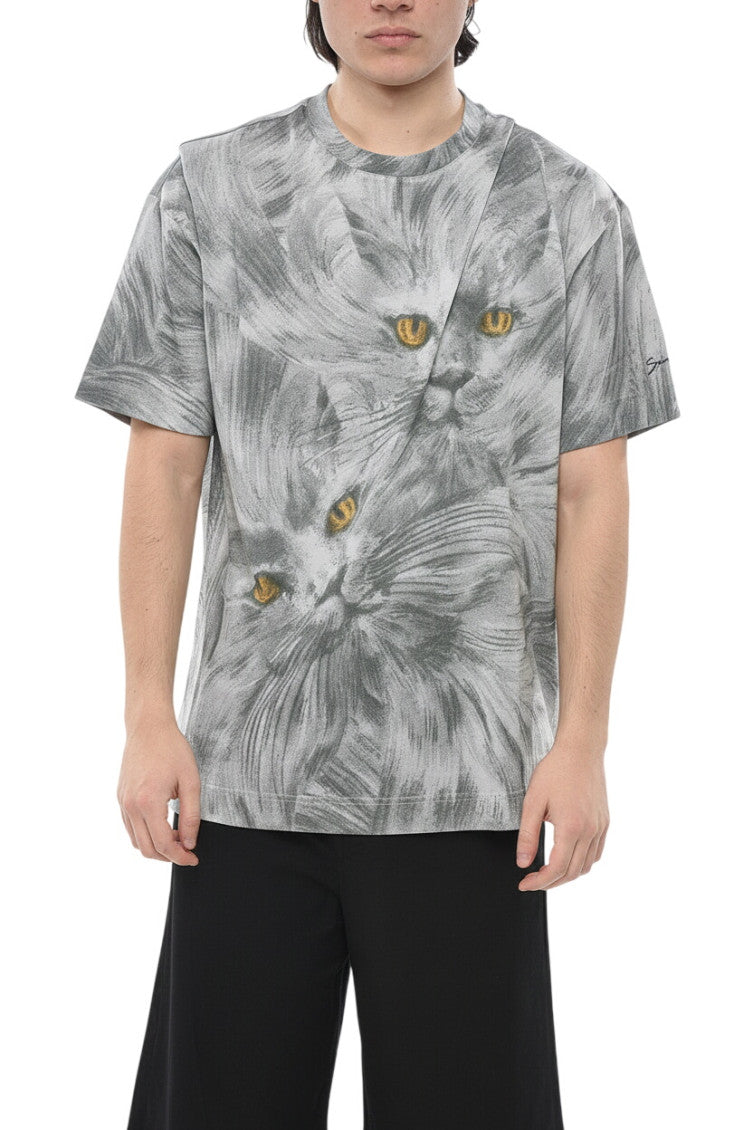 Grey Printed Crew Neck T-Shirt 1