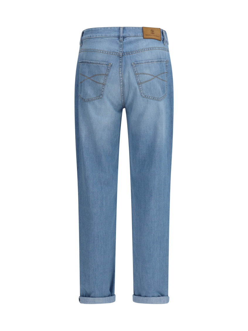 Blue Straight Mid Rise Jeans 2