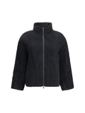 Black Stripes Mock Collar Jacket 1