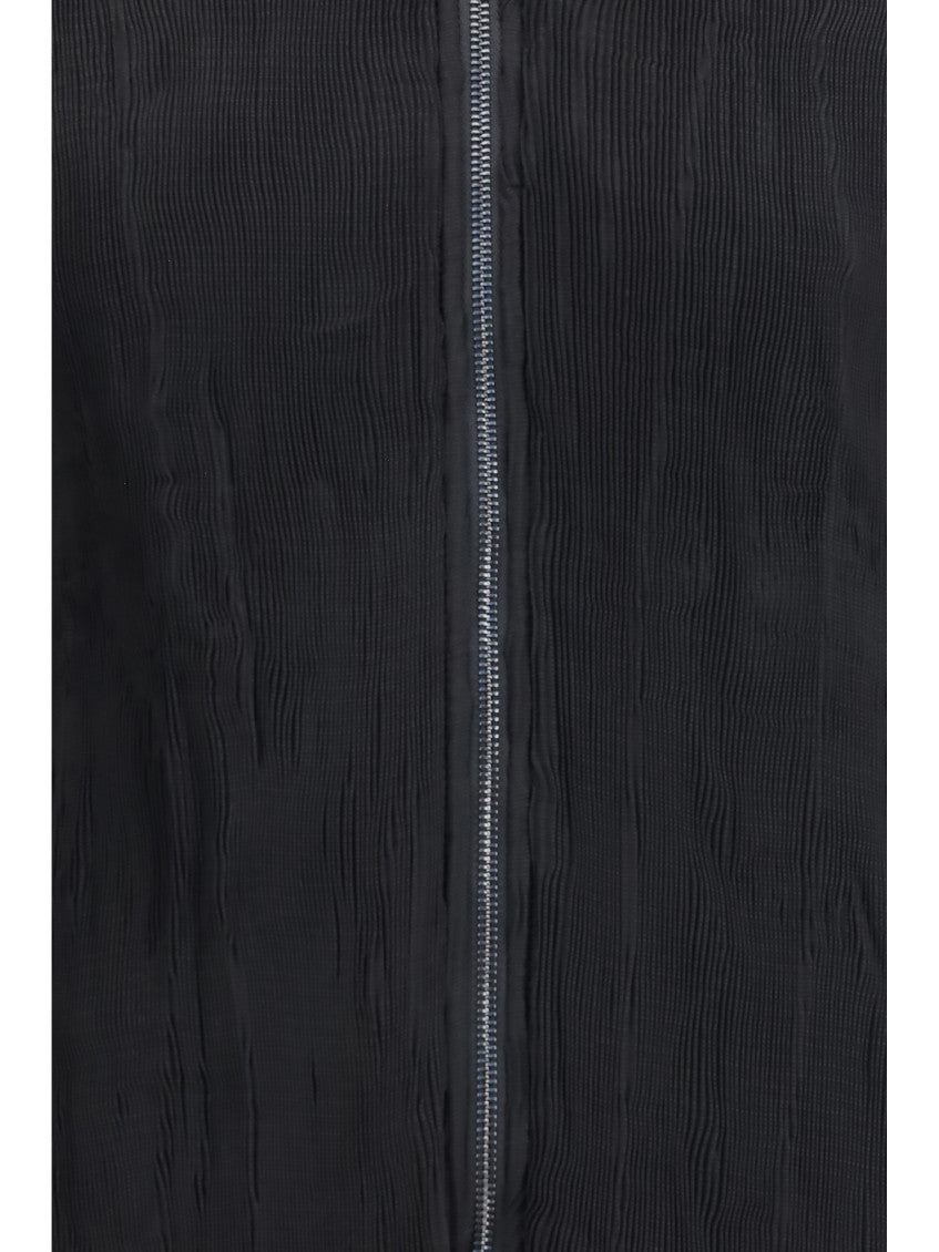 Black Stripes Mock Collar Jacket 3