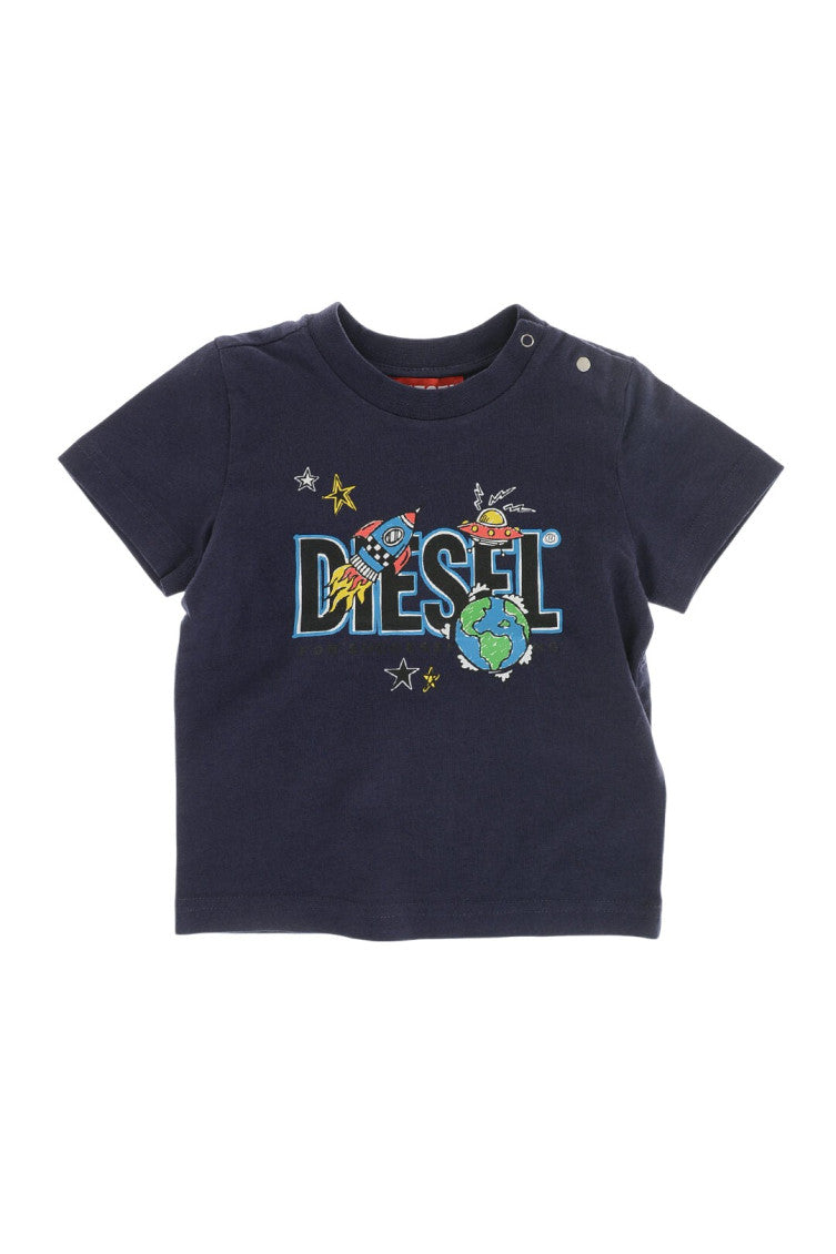 Baby Boys Navy Blue Graphic T-Shirt 1