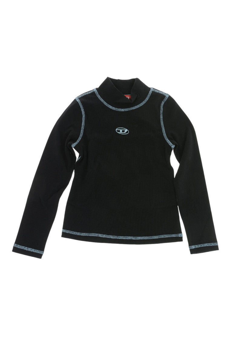 Girls Black Solid Sweater 1