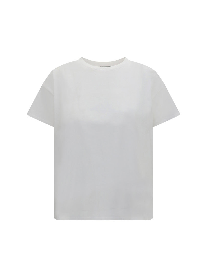 White Solid Crew Neck T-Shirt 1
