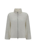 White Mock Collar Jacket 1
