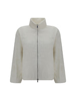 White Mock Collar Jacket 1