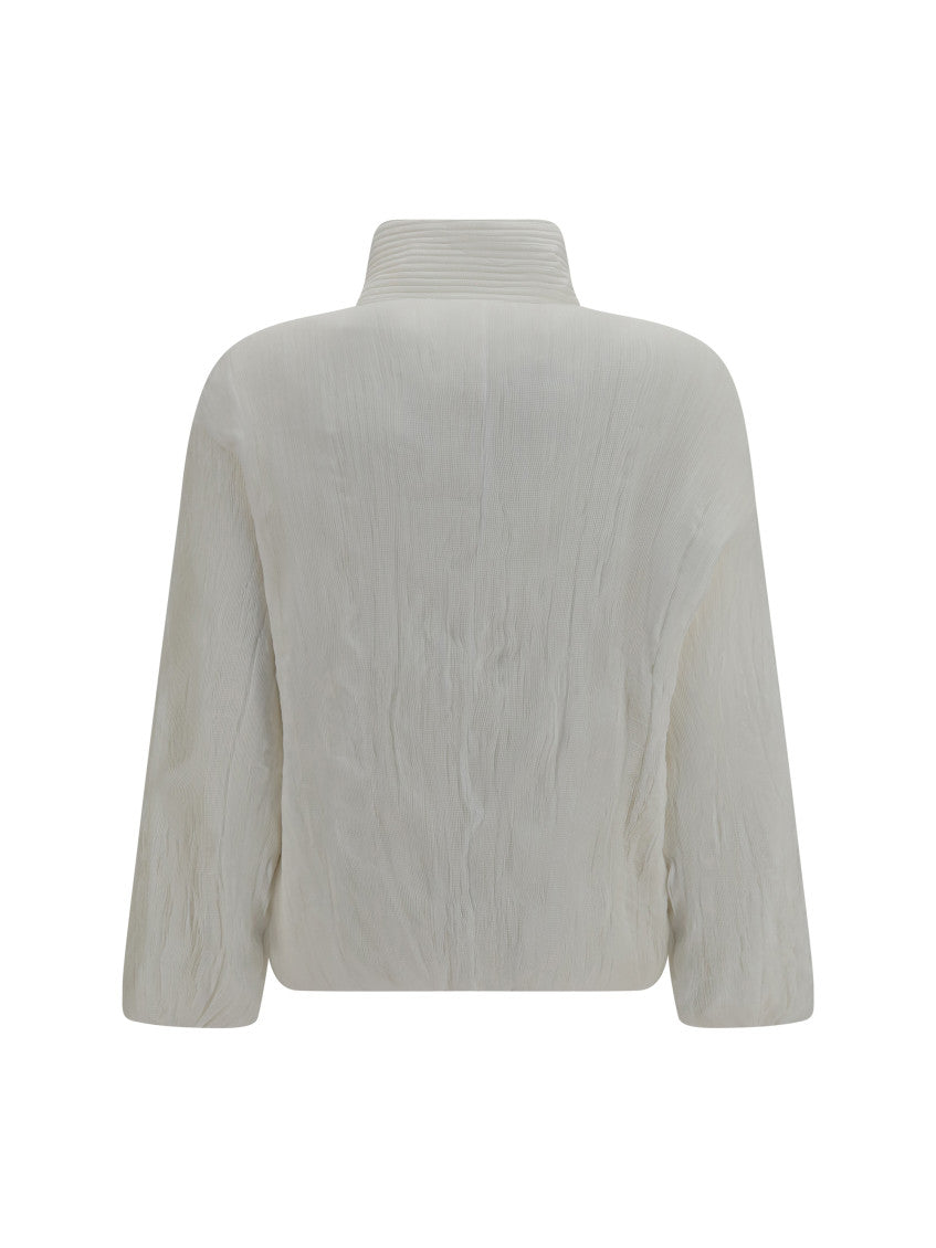 White Mock Collar Jacket 2