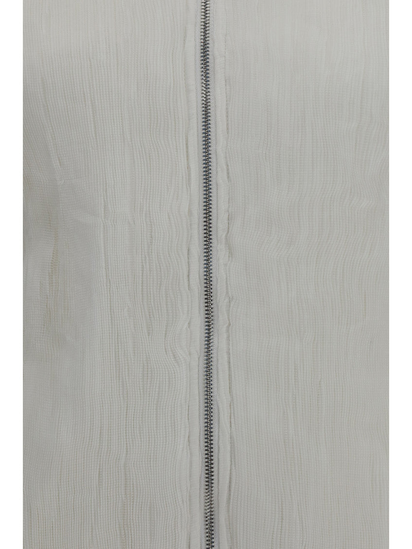 White Mock Collar Jacket 3