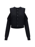 Black Solid Shirt Collar Cardigan 1