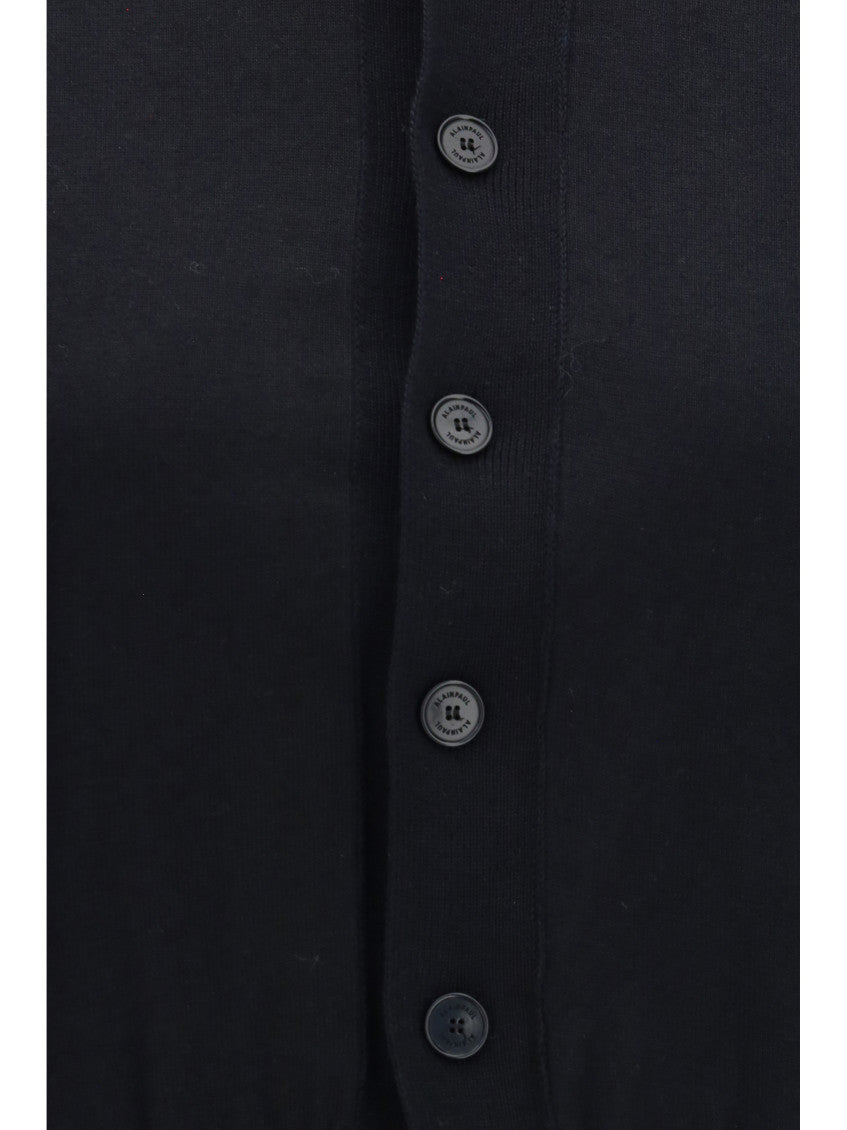 Black Solid Shirt Collar Cardigan 3
