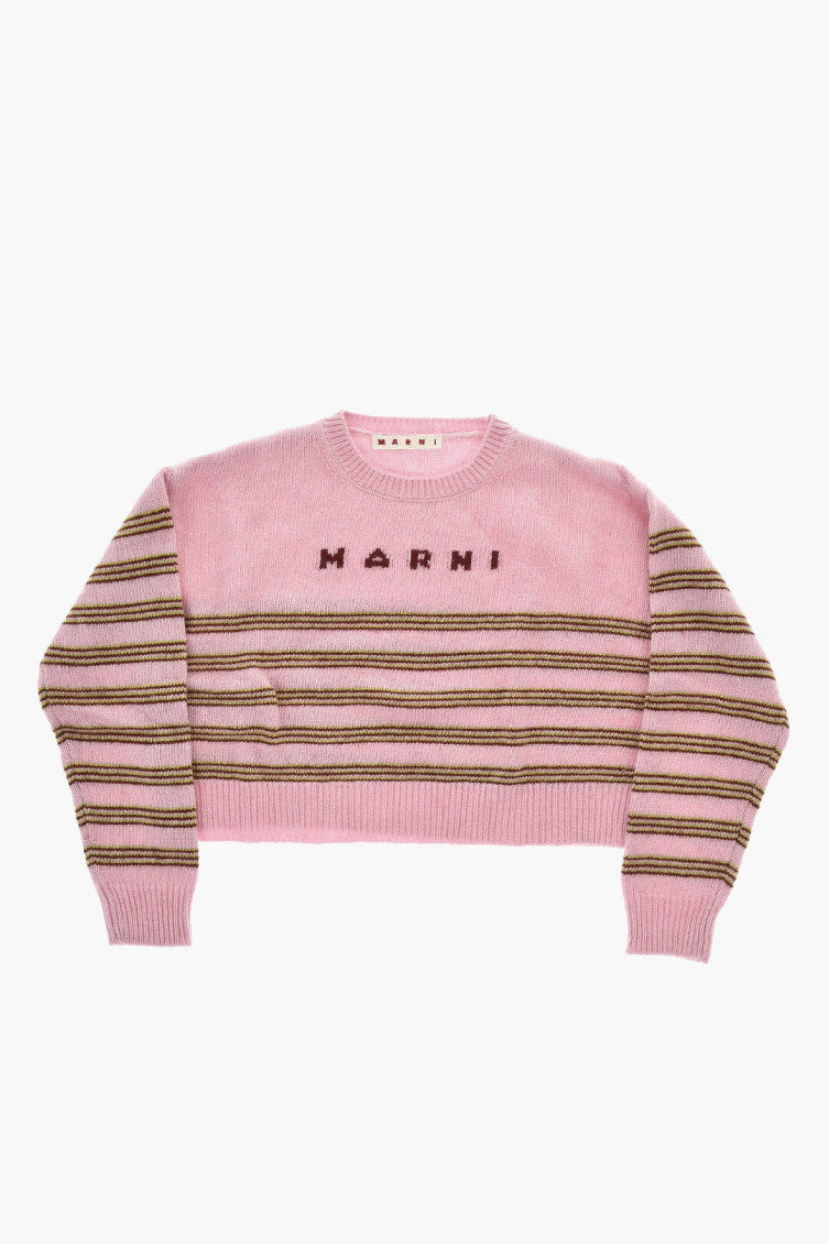 Girls Pink Stripes Sweater 1