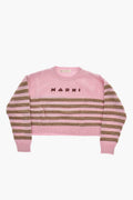 Girls Pink Stripes Sweater 1
