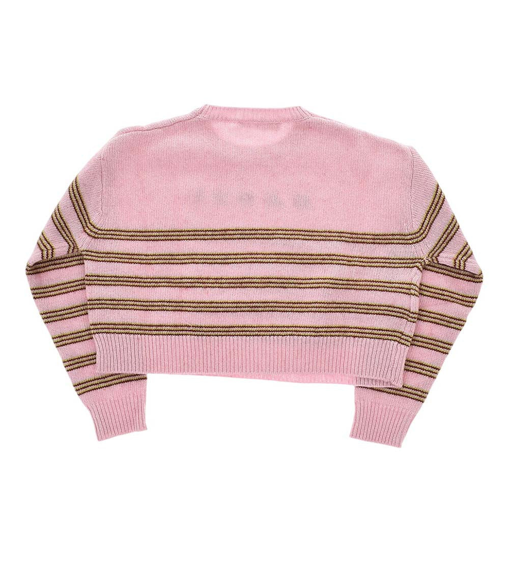 Girls Pink Stripes Sweater 2
