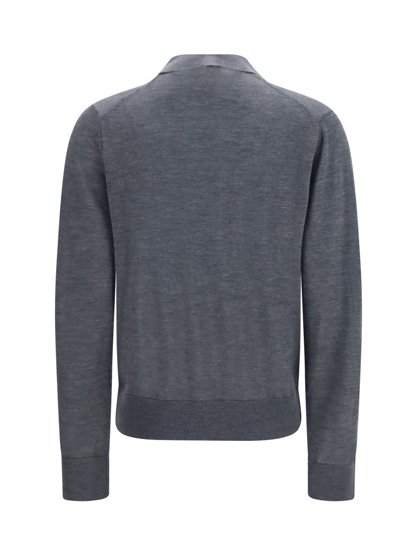 Grey Solid Shirt Collar Polo 2