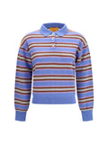 Blue Stripes Shirt Collar Sweater 1