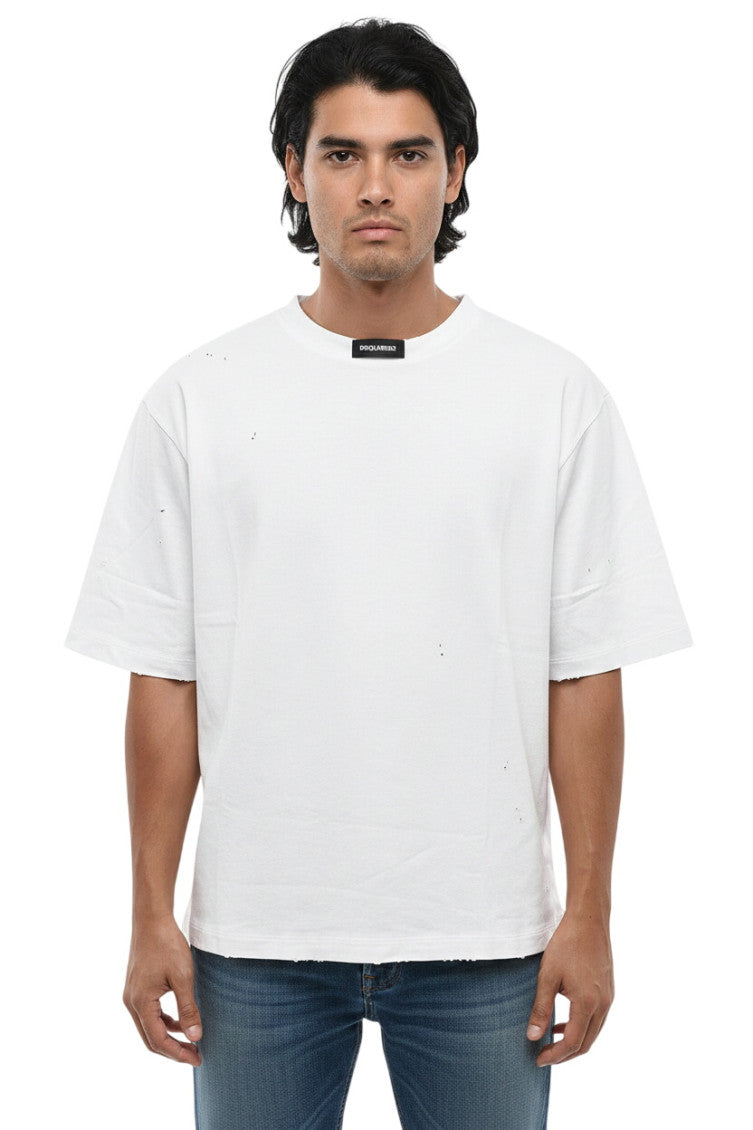 White Loose Crew Neck T-Shirt 1