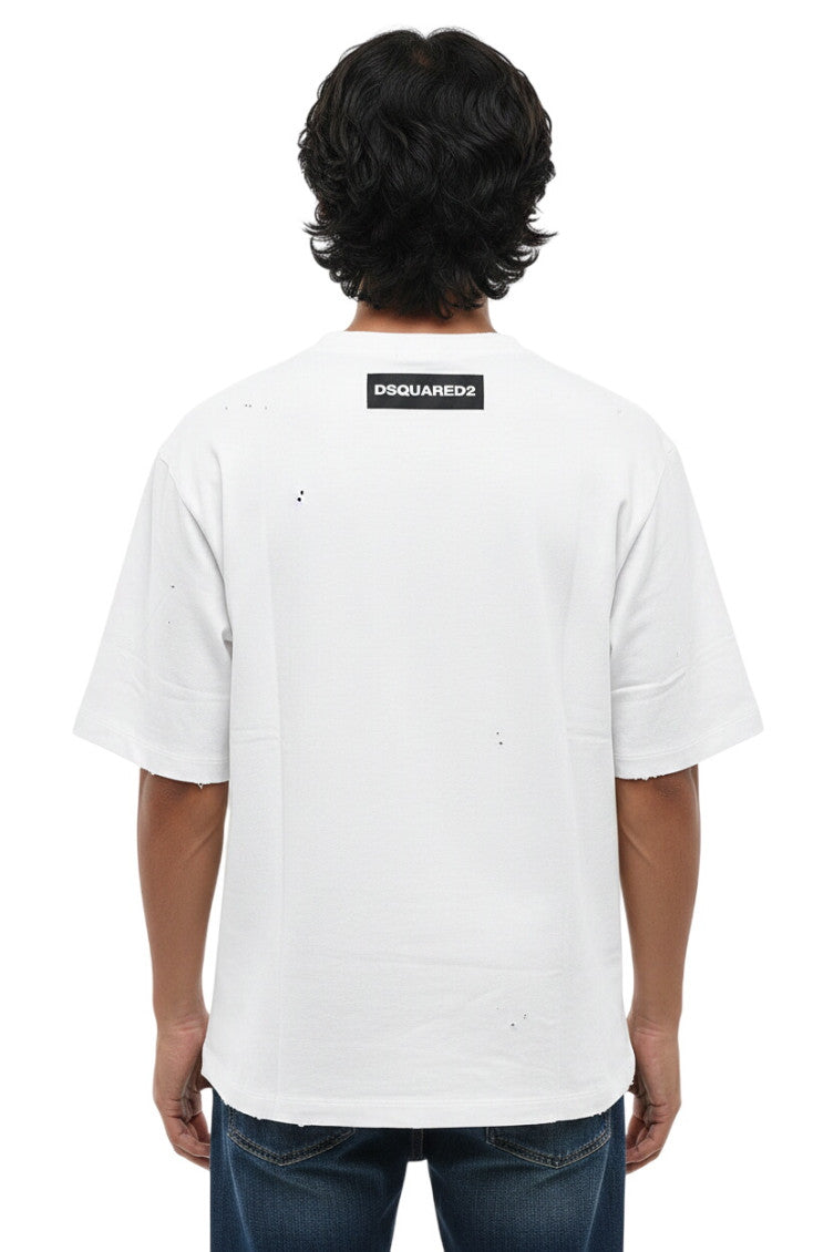 White Loose Crew Neck T-Shirt 2