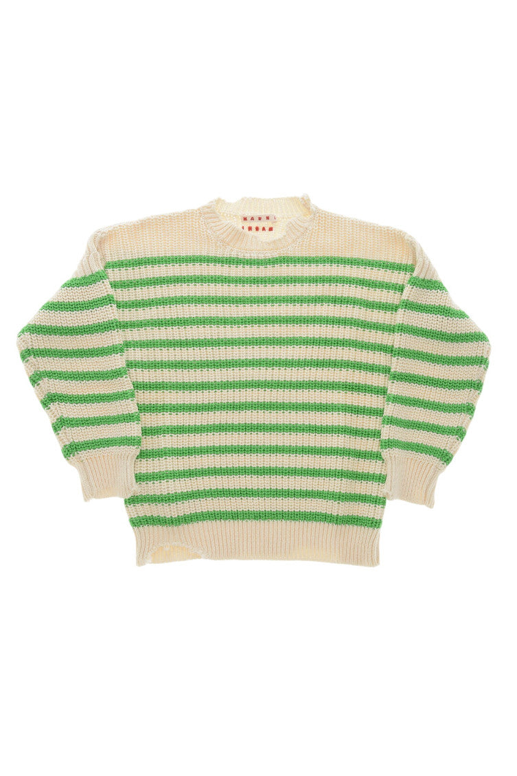 Kids Light Green Stripes Sweater 1