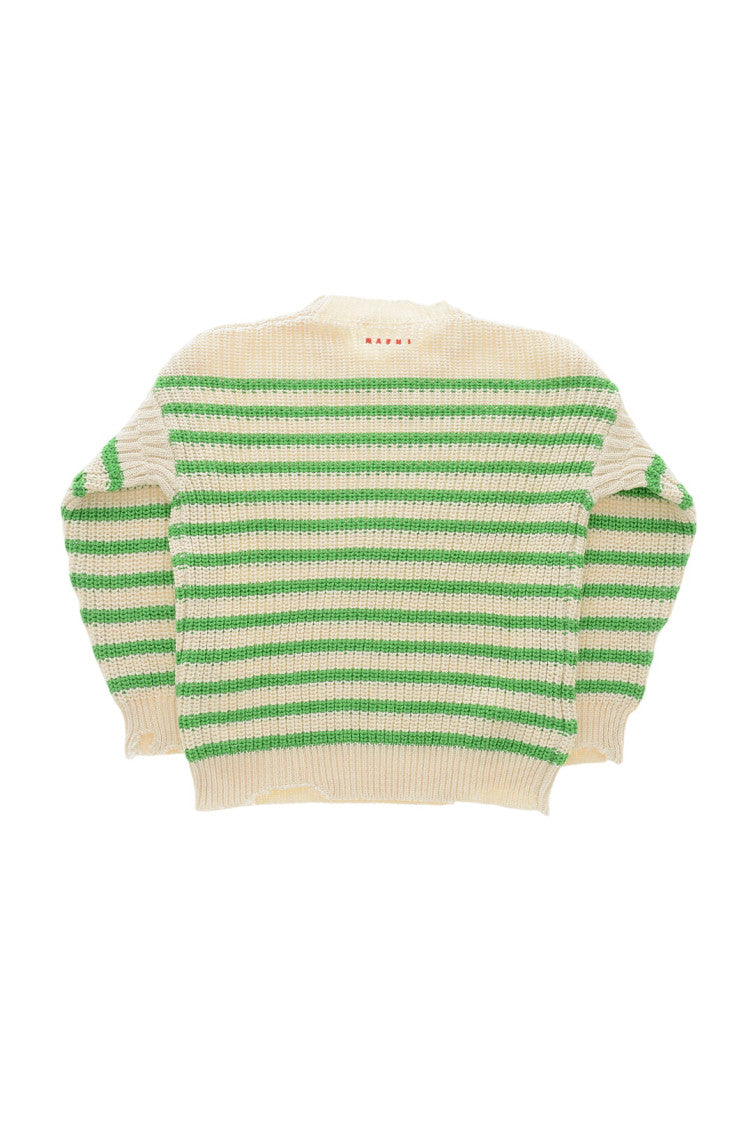 Kids Light Green Stripes Sweater 2