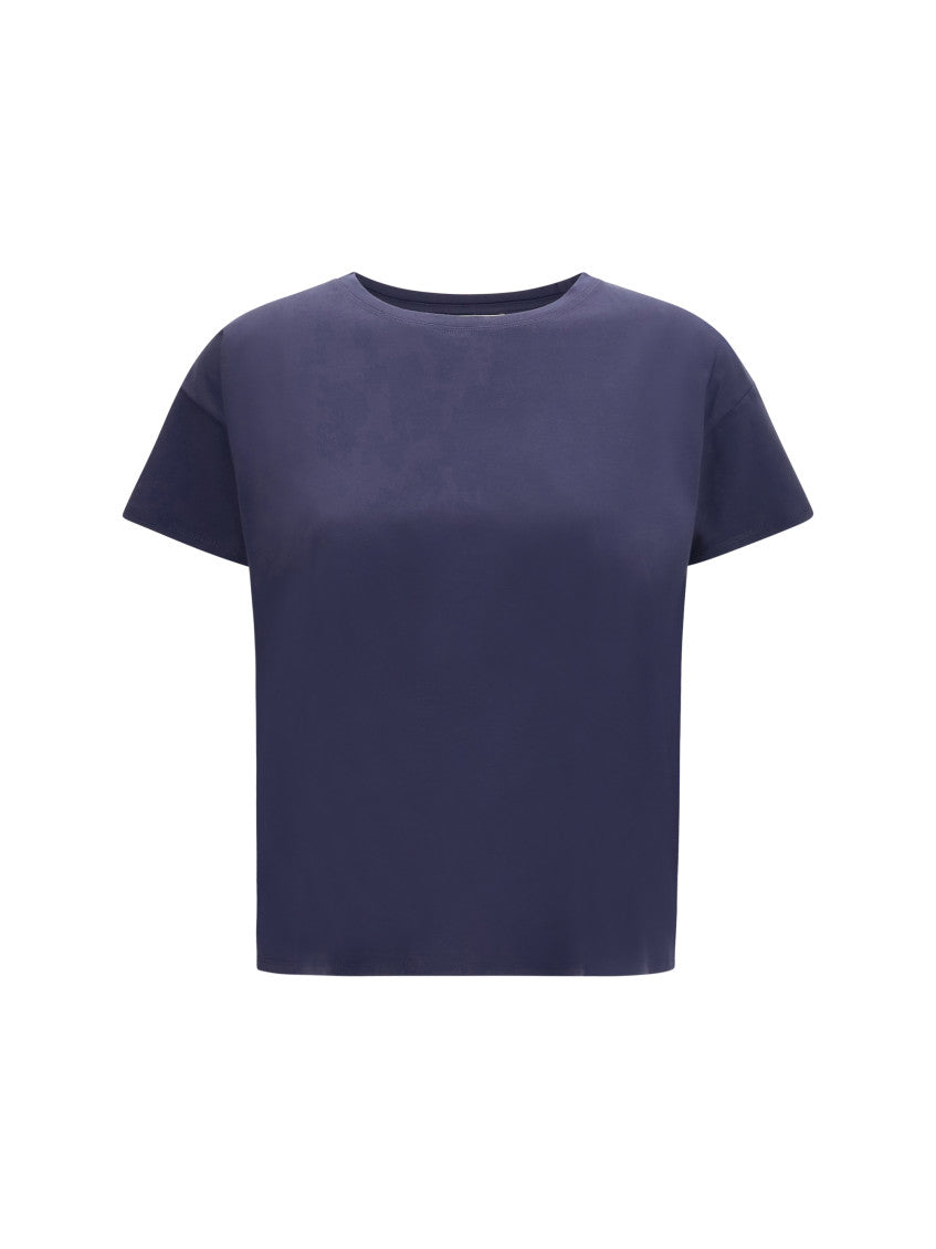 Blue Solid Crew Neck T-Shirt 1