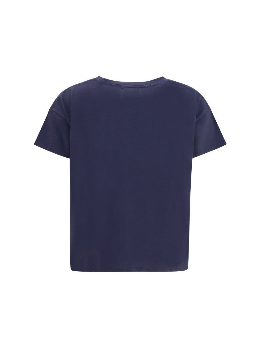 Blue Solid Crew Neck T-Shirt 2