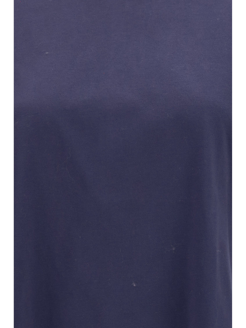 Blue Solid Crew Neck T-Shirt 3