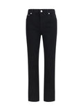 Black Straight Mid Rise Jeans 1
