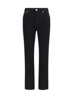Black Straight Mid Rise Jeans 1