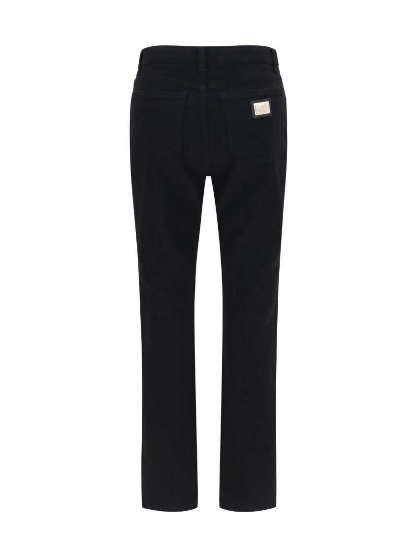 Black Straight Mid Rise Jeans 2