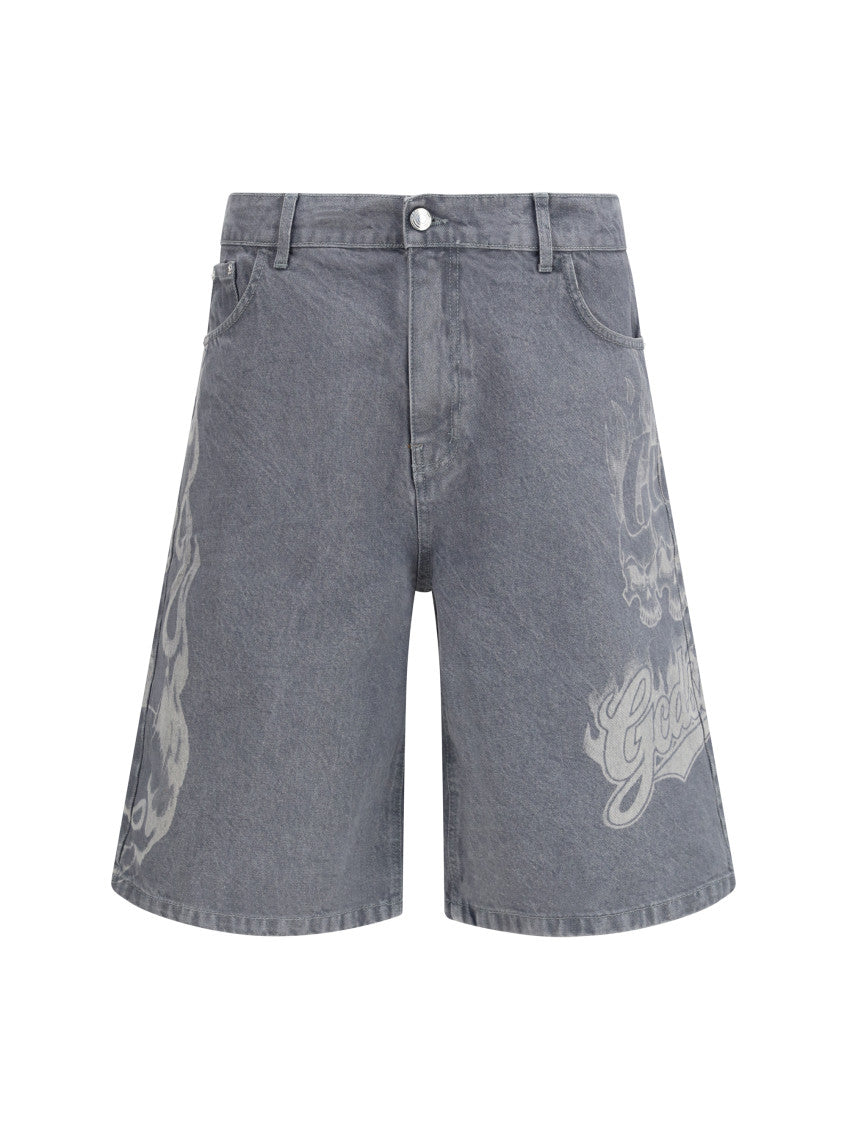 Grey Relaxed Logo Shorts 1