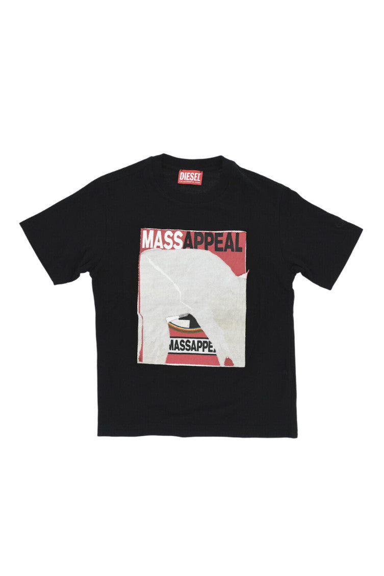 Boys Black Graphic T-Shirt 1