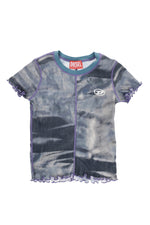 Girls Blue Color Block T-Shirt 1