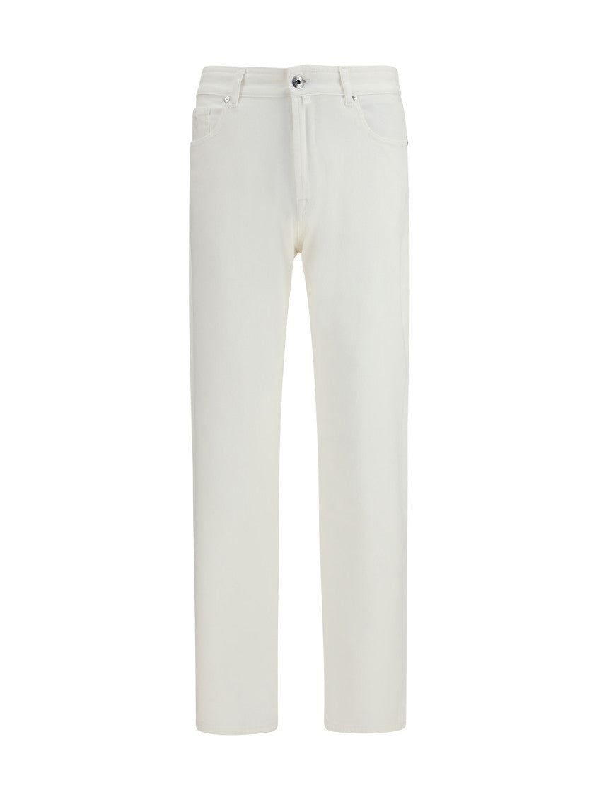 White Mid Rise Jeans 1