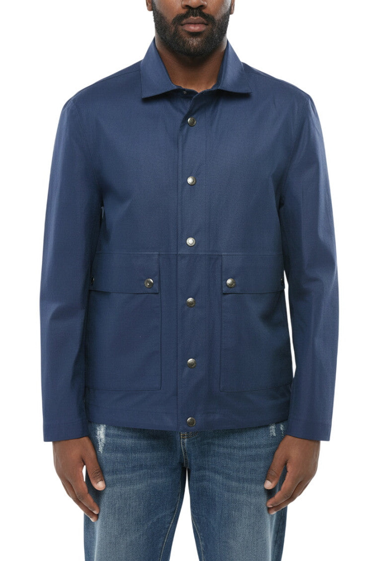 Navy Blue Shirt Collar Jacket 1