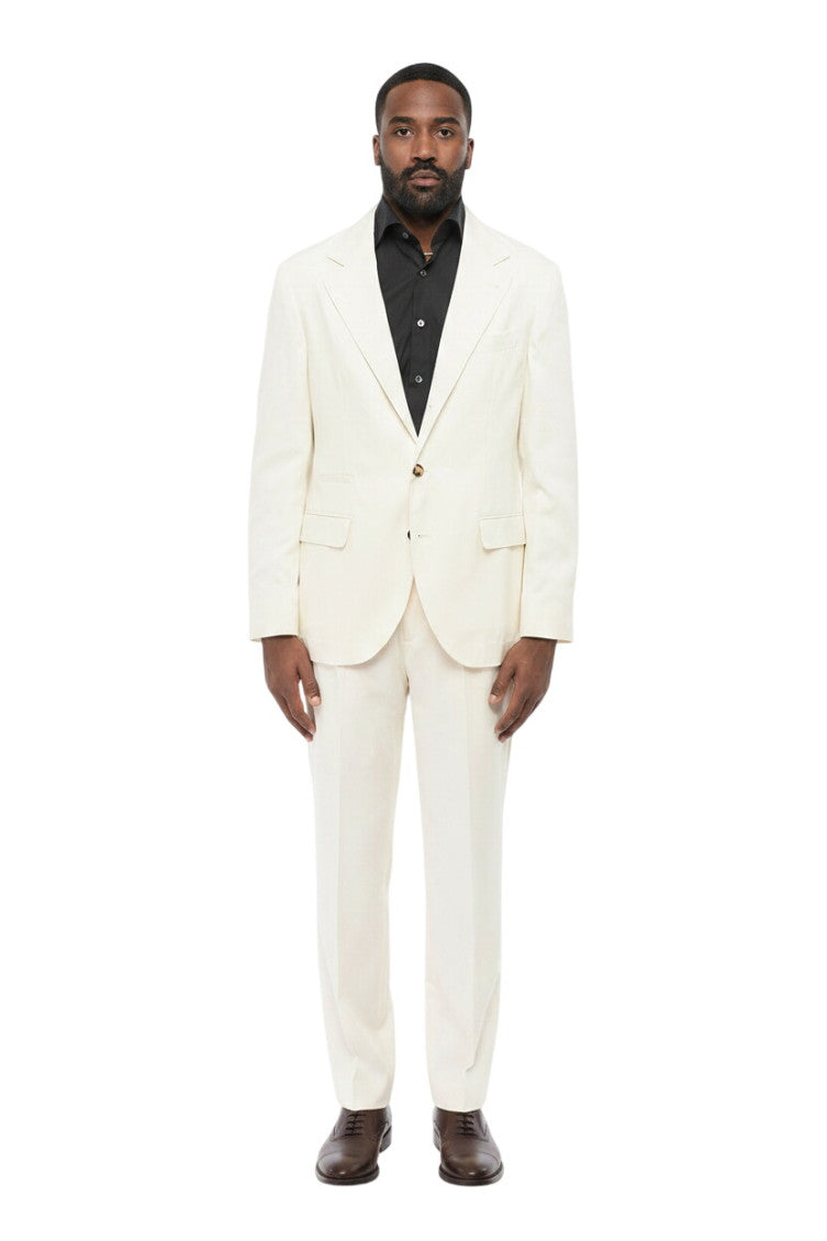 White Notched Lapel Blazer 1