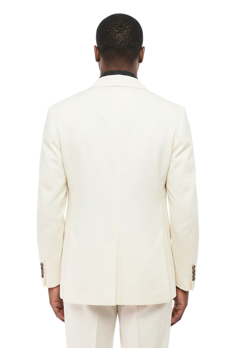 White Notched Lapel Blazer 2