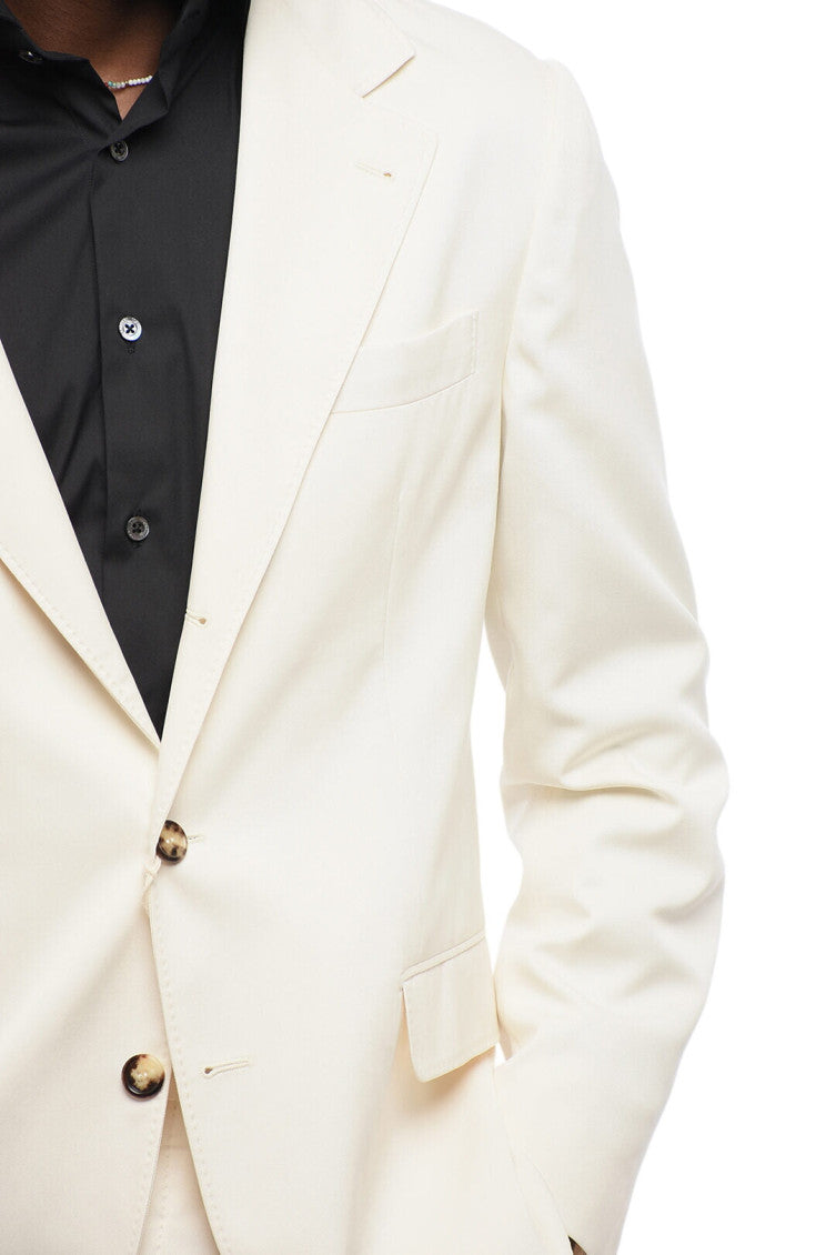 White Notched Lapel Blazer 3