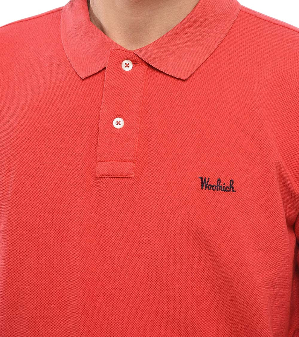 Red Full Sleeves Logo Polo 3